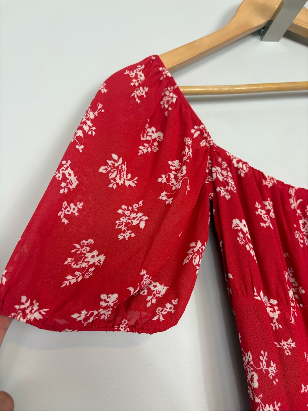 New Reformation Hannah Summer Dress Size 4 Floral Red - Picture 6 of 12